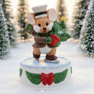 Vintage Christmas Mouse Music Box 1988 Applause S Sona
